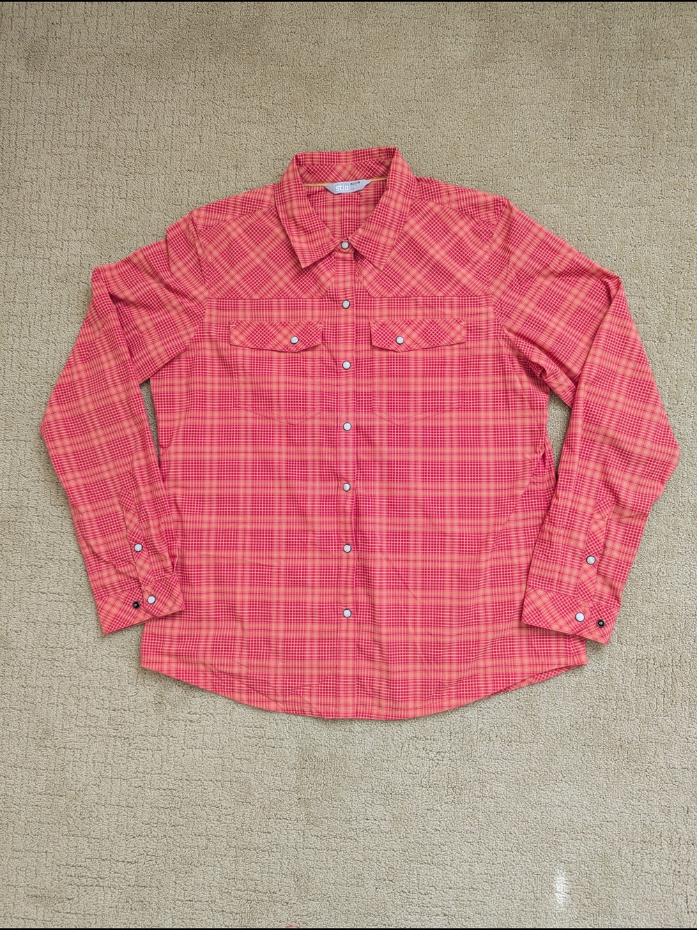 STIO Women Eddy Long Sleeve  Performance Shirt XL Plaid Stretch UPF Outdoor Snap